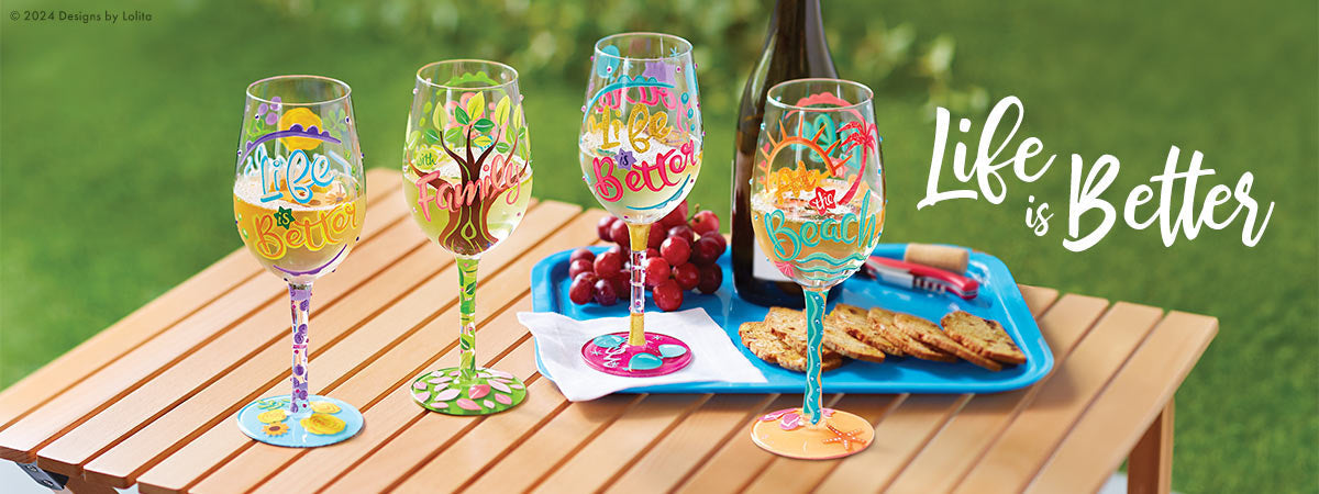 Designs by Lolita Life is Better Wine glasses
