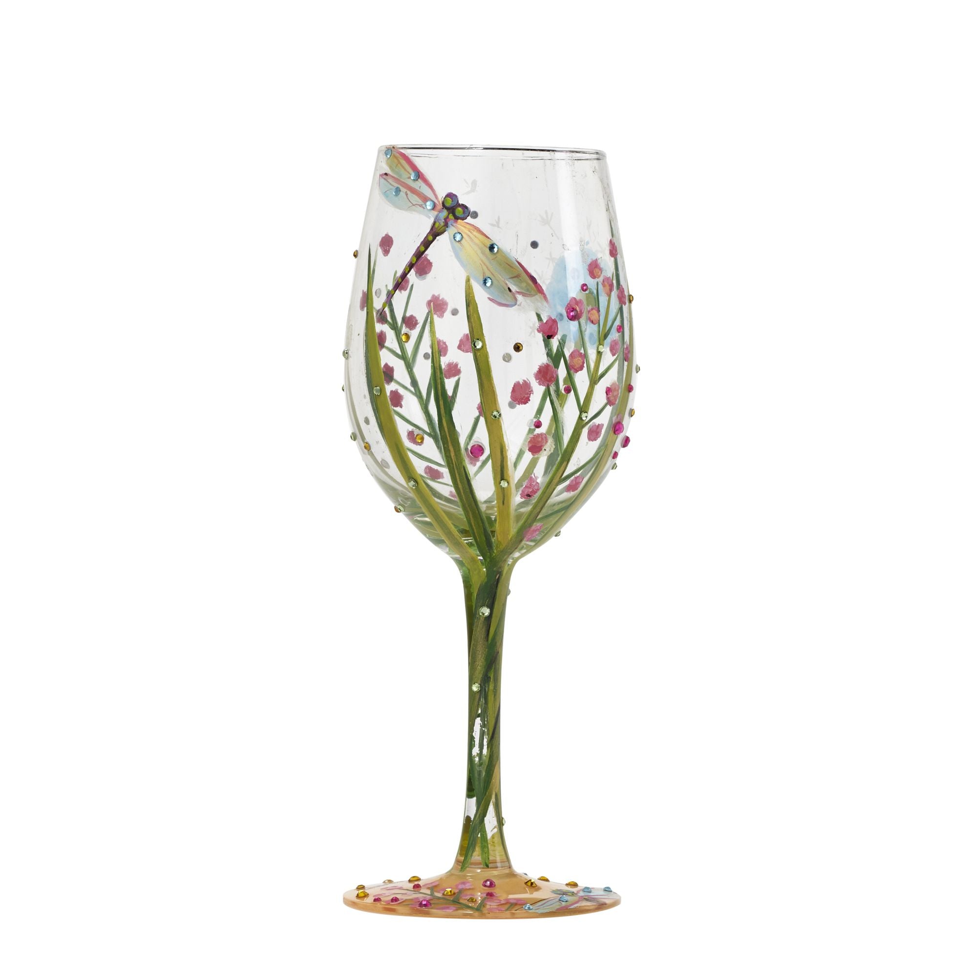 Lolita Dragonfly Summer Artisan Painted Wine Glass Gift