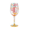 "Happy 40th Birthday" Hand-Painted Wine Glass, 15 oz.