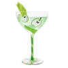 Appletini Hand Painted cocktail glass