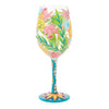 Fashion Florals Hand Painted Wine Glass