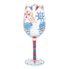 Nautical Hand Painted Wine Glass