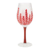 Christmas in Rouge Hand Painted Wine Glass