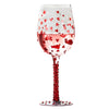"Red Hot" Hand-Painted Artisan Wine Glass, 15 oz.