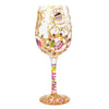 Queen For a Day Hand painted Wine Glass, 15 oz.