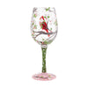 Cardinal Beauty Hand-Painted Artisan Wine Glass, 15 oz.