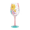 "Best Mom Ever" Hand-Painted Wine Glass, 15 oz.