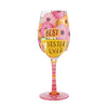 "Best Sister Ever" Hand-Painted Wine Glass, 15 oz.