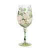 "Bouquet in Bloom" Hand-Painted Wine Glass, 15 oz.