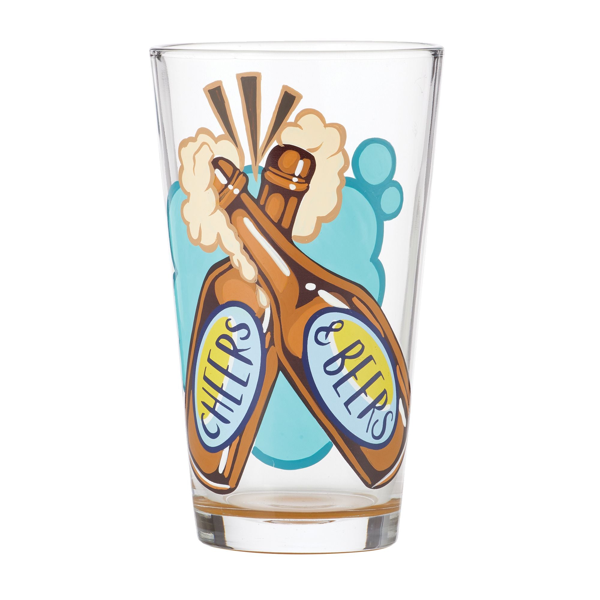 Cheers and Beers Hand-Painted Beer Glass, 16 oz. – Designs by Lolita
