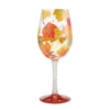 Autumn Bliss Hand Painted wine glass