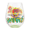 Bloom Where You Are Planted Hand Painted stemless wine glass