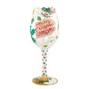 Merry Christmas Grandma Hand Painted wine glass