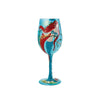 Mermaid Hand-painted Artisan Wine Glass, 15 oz.