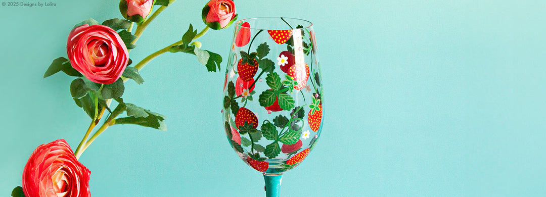 Designs by Lolita Strawberry Wine Glass