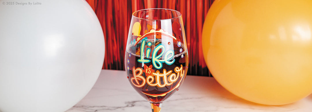 Designs by Lolita's Life is Better on your Birthday Wine Glass