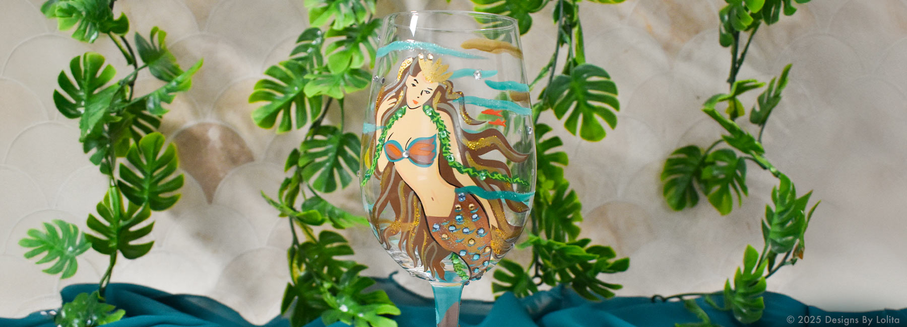 Designs by Lolita Mystical Mermaid Wine Glass