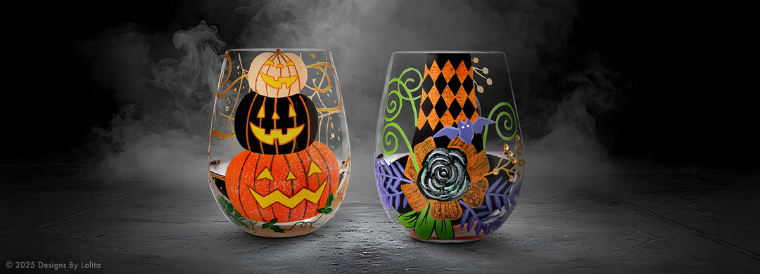 Designs by Lolita Stemless Halloween Glasses