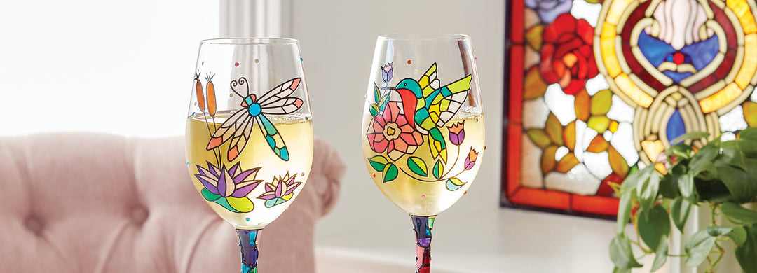 Designs by Lolita's Stained Glass Wine Glasses