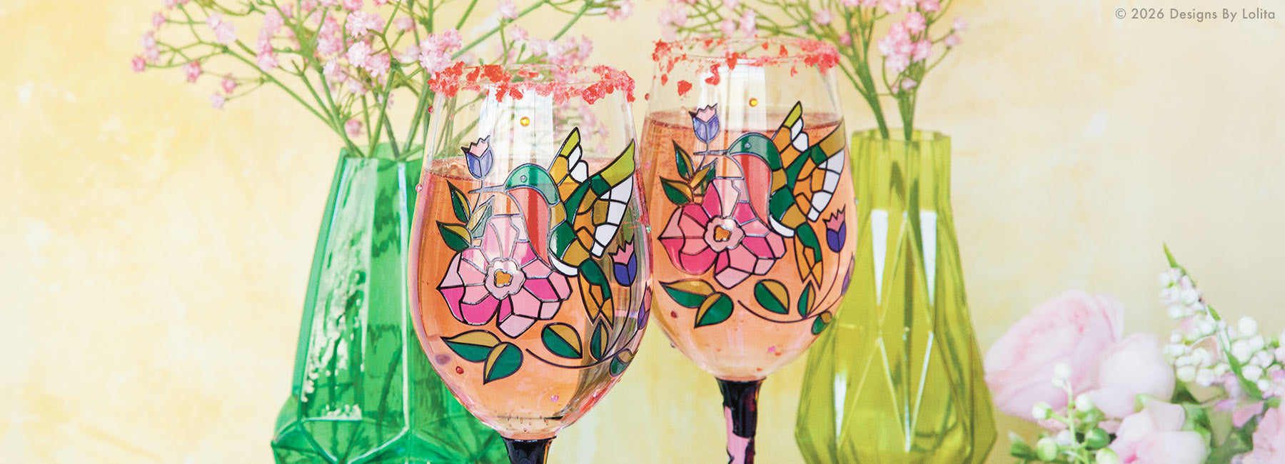 Designs by Lolita's Flight of the Jewels Wine Glass