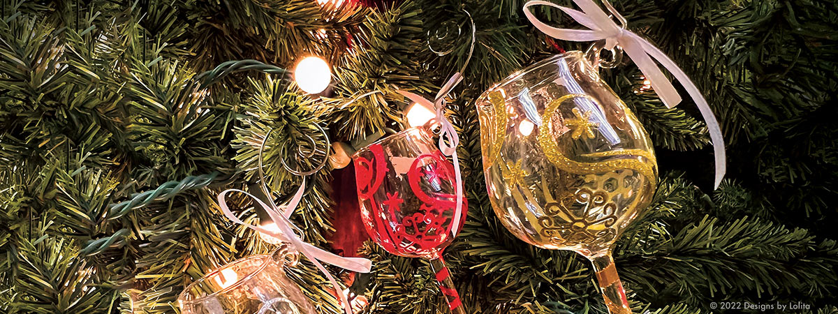 cocktail glass ornaments