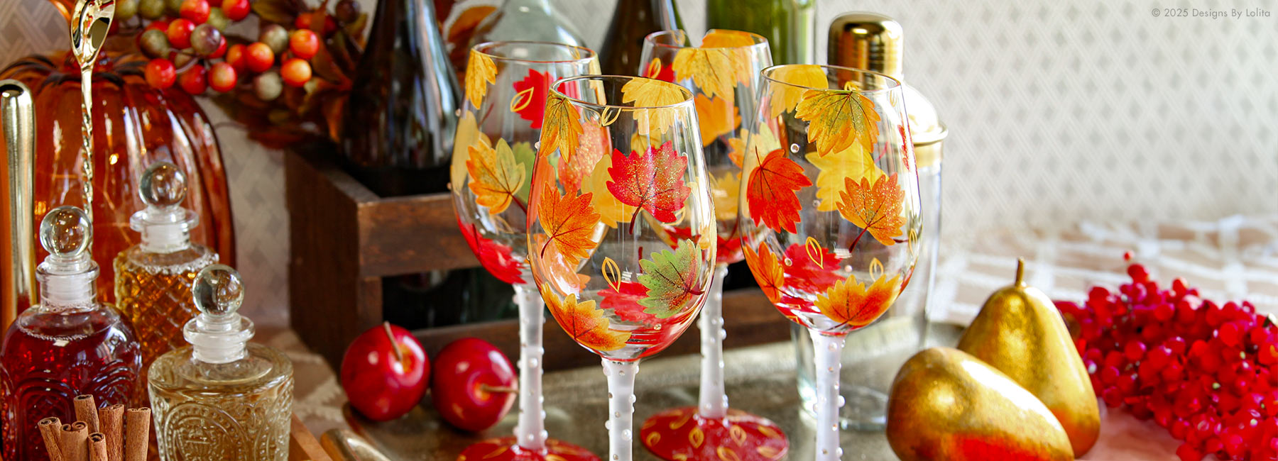 Designs by Lolita's Fall Wine Glasses