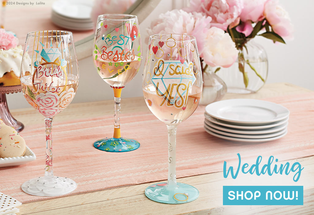 Verre à Vin Design Par Lolita (Enesco) - Verre Soufflé à La Main Peint