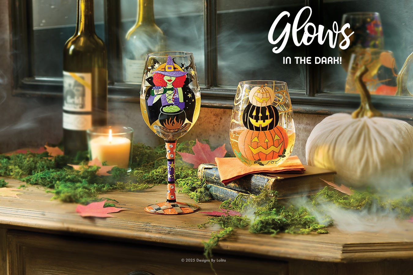 Designs by Lolita Halloween wine glasses