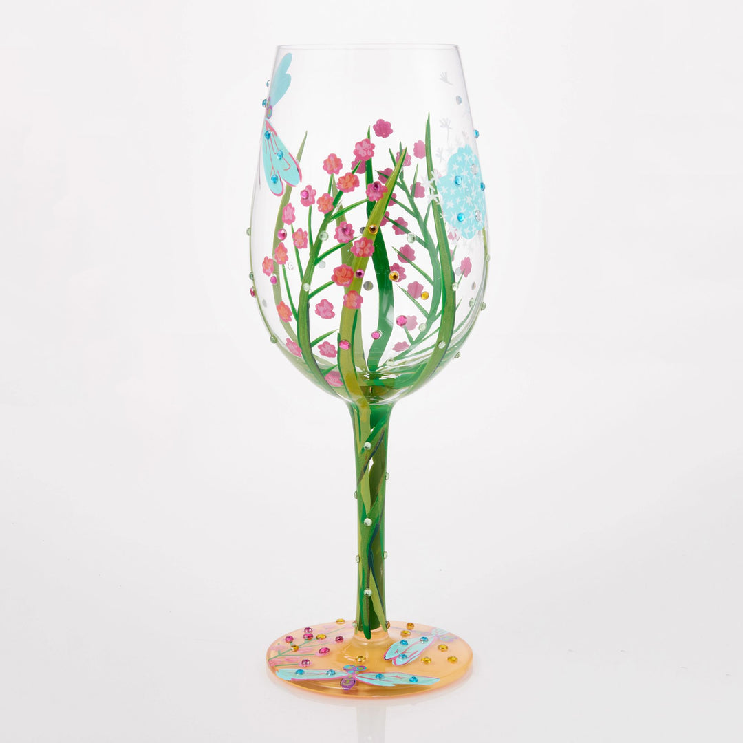 “Dragonfly Summer” Hand Painted Wine Glass Gift