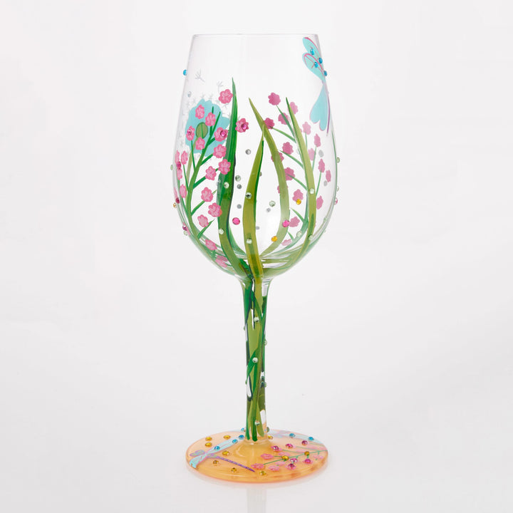 “Dragonfly Summer” Hand Painted Wine Glass Gift