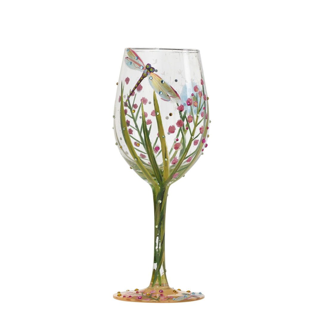 Designs by Lolita's Dragonfly Summer Wine Glass