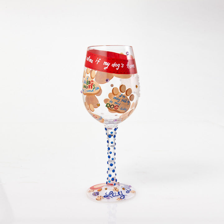 Love My Dog Hand painted Wine Glass, 15 oz.