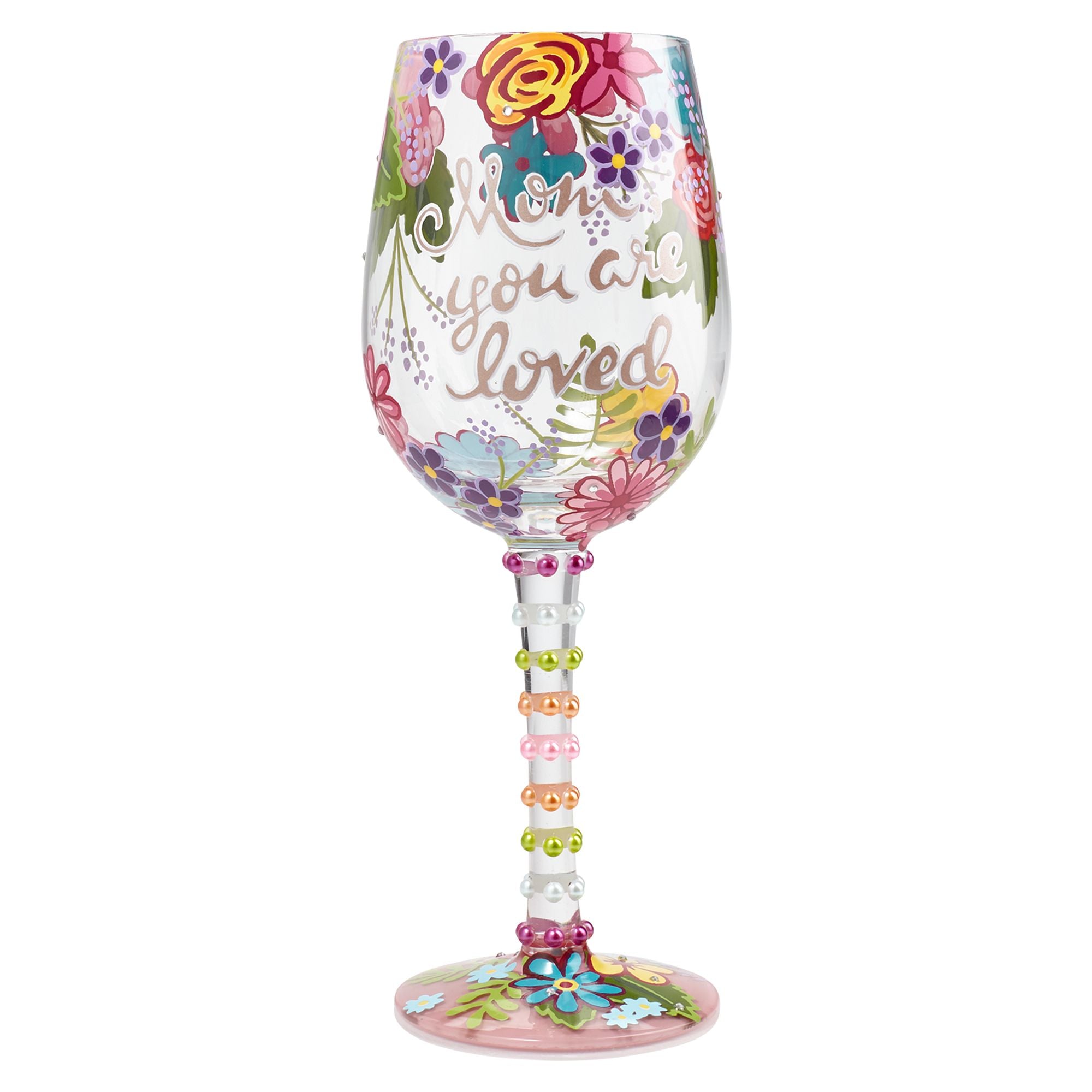 It's a Tulip Party! Yellow Tulip Wine Glass - Painted Base