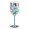 Happy Retirement Blown Glass Wine Glass, 15 oz.