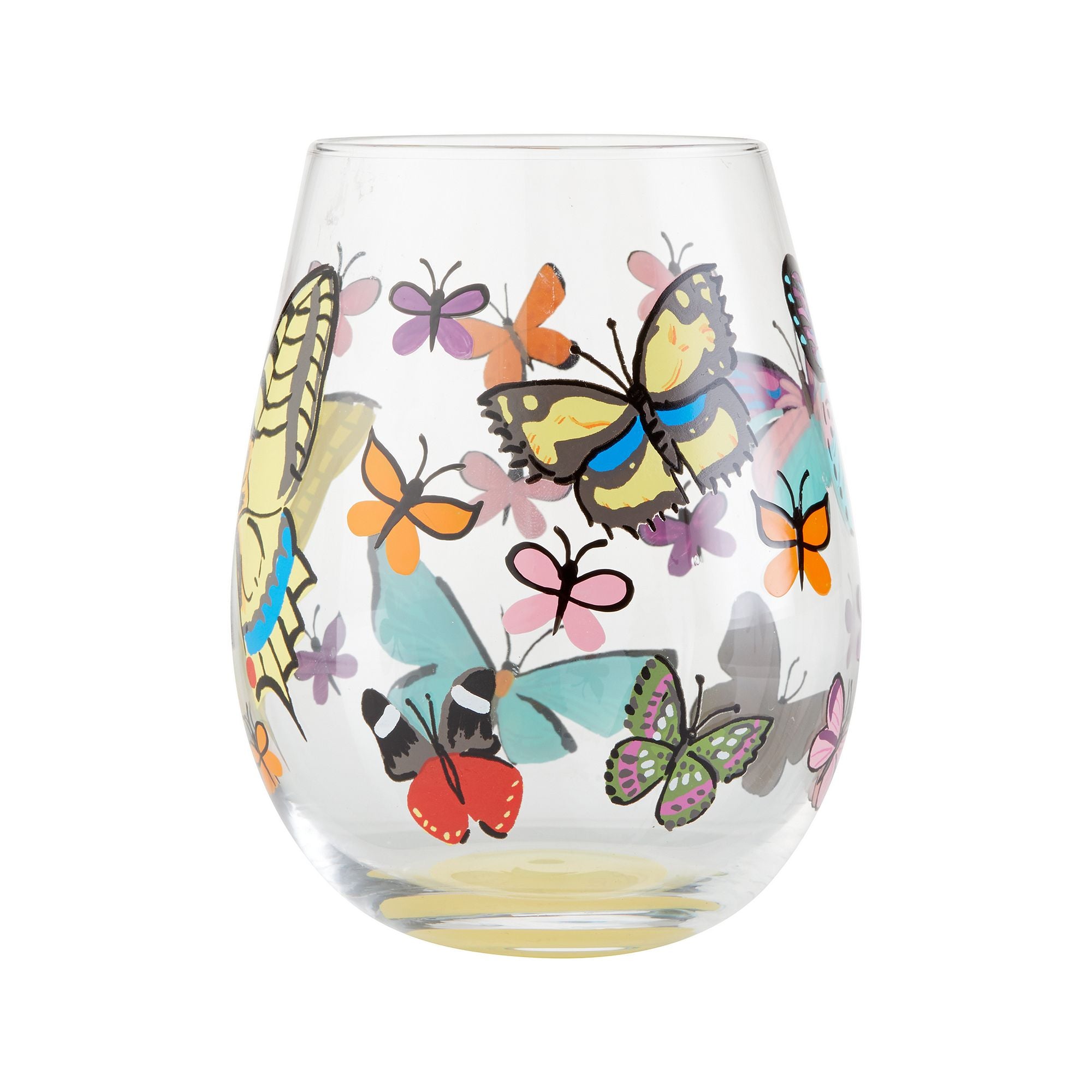Set of 6 Wine Glasses Gold Little Butterflies - Scents & Feel