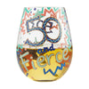 50 and Fierce Hand-Painted Stemless Wine Glass, 20 oz.