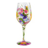 Wine in the Garden Hand-Painted Artisan Wine Glass, 15 oz.