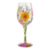 Wine in the Garden Hand-Painted Artisan Wine Glass, 15 oz.