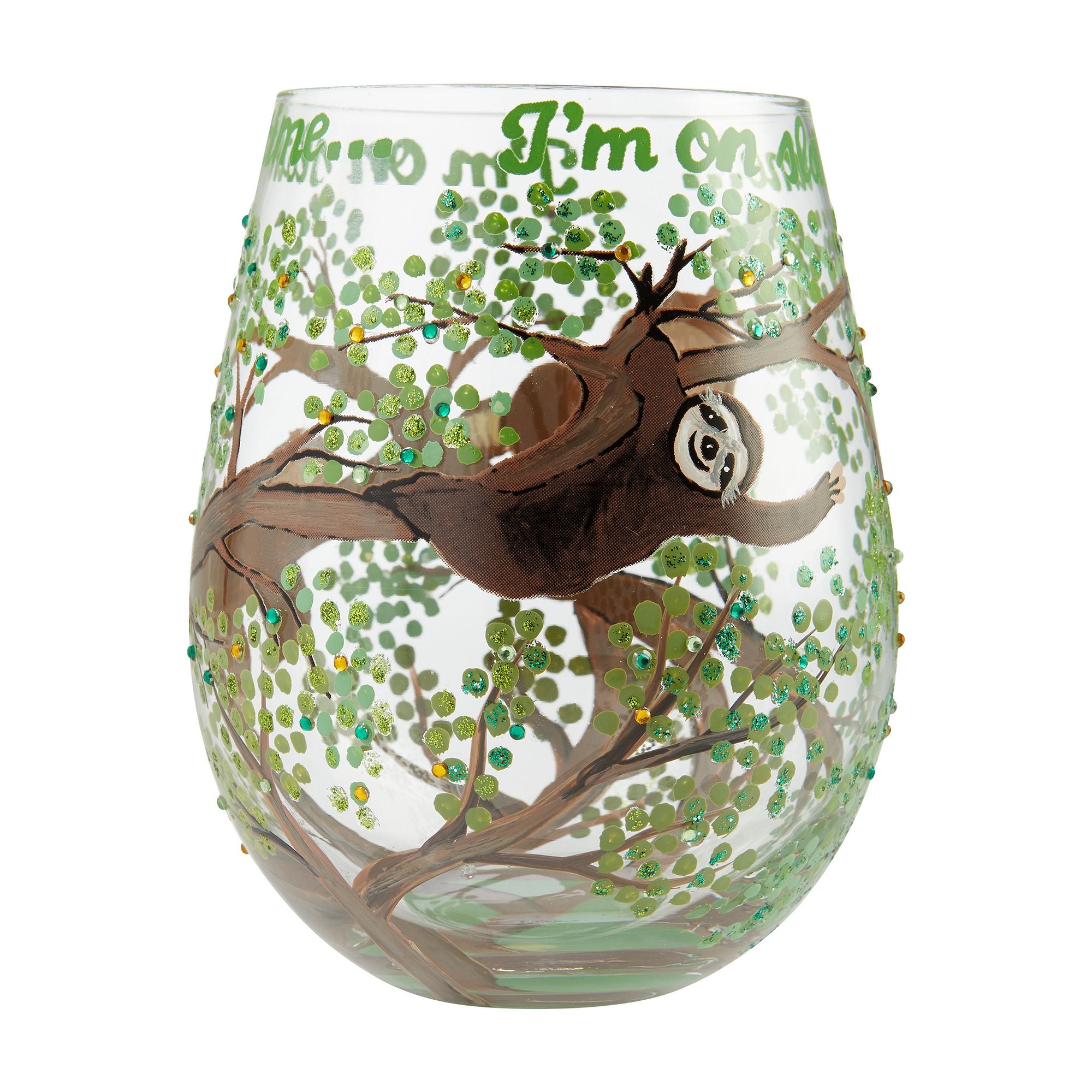 Lolita Jungle Beauty Handpainted Stemless Wine Glass, 20 oz.