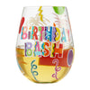 Birthday Bash Hand-Painted Stemless Wine Glass, 20 oz.