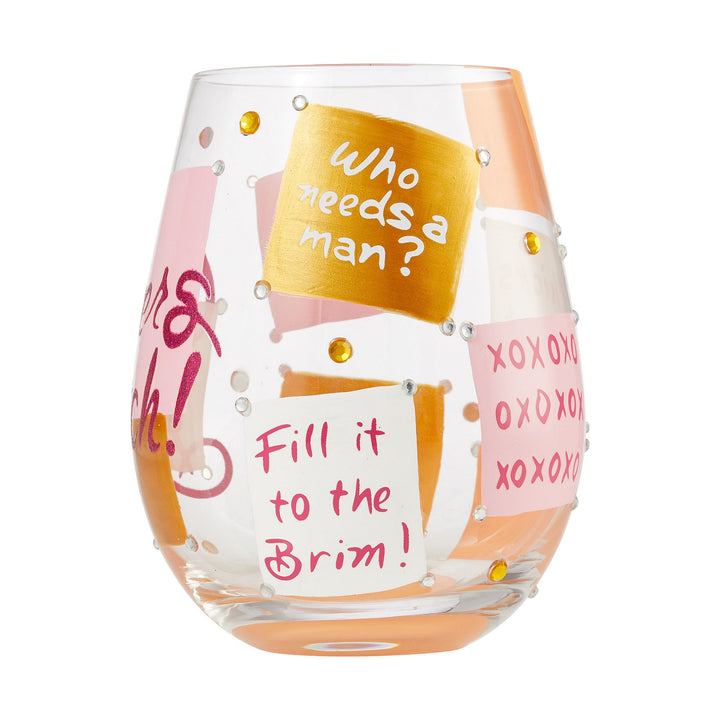 Cheers, Bitch Hand-Painted Stemless Wine Glass, 20 oz.