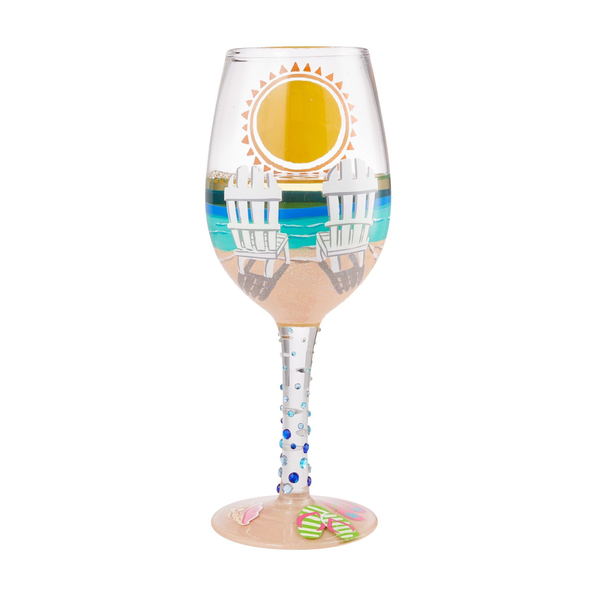 Store Beautiful Hand Painted Tropical Beach Sunset Wine Glass~ Tropical Beach Sunset Wine Glass~ Birthday Beach Wine Glass~Beach Wine Glass~ Wine