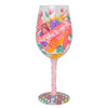 Glad You're My Mom Hand-Painted Wine Glass, 15 oz.