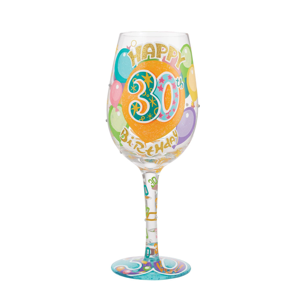 30 anniversary cup glasses Lolita Happy 30th Birthday Wine Glass