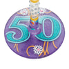 "Happy 50th Birthday" Hand-Painted Wine Glass, 15 oz.