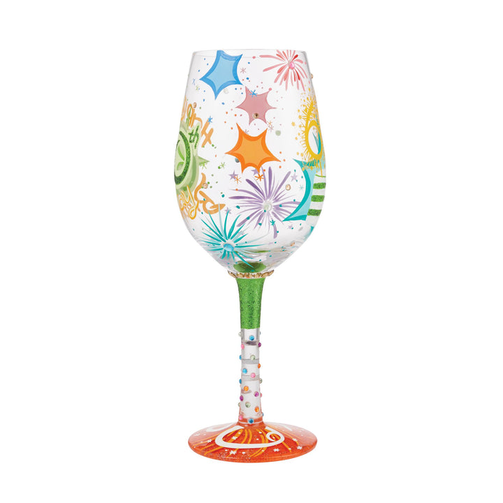 "Happy 60th Birthday" Hand-Painted Wine Glass, 15 oz.