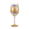 "Happy 70th Birthday" Hand-Painted Wine Glass, 15 oz.