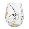 "Queen Bee" Hand-Painted  Stemless Wine Glass, 20 oz.