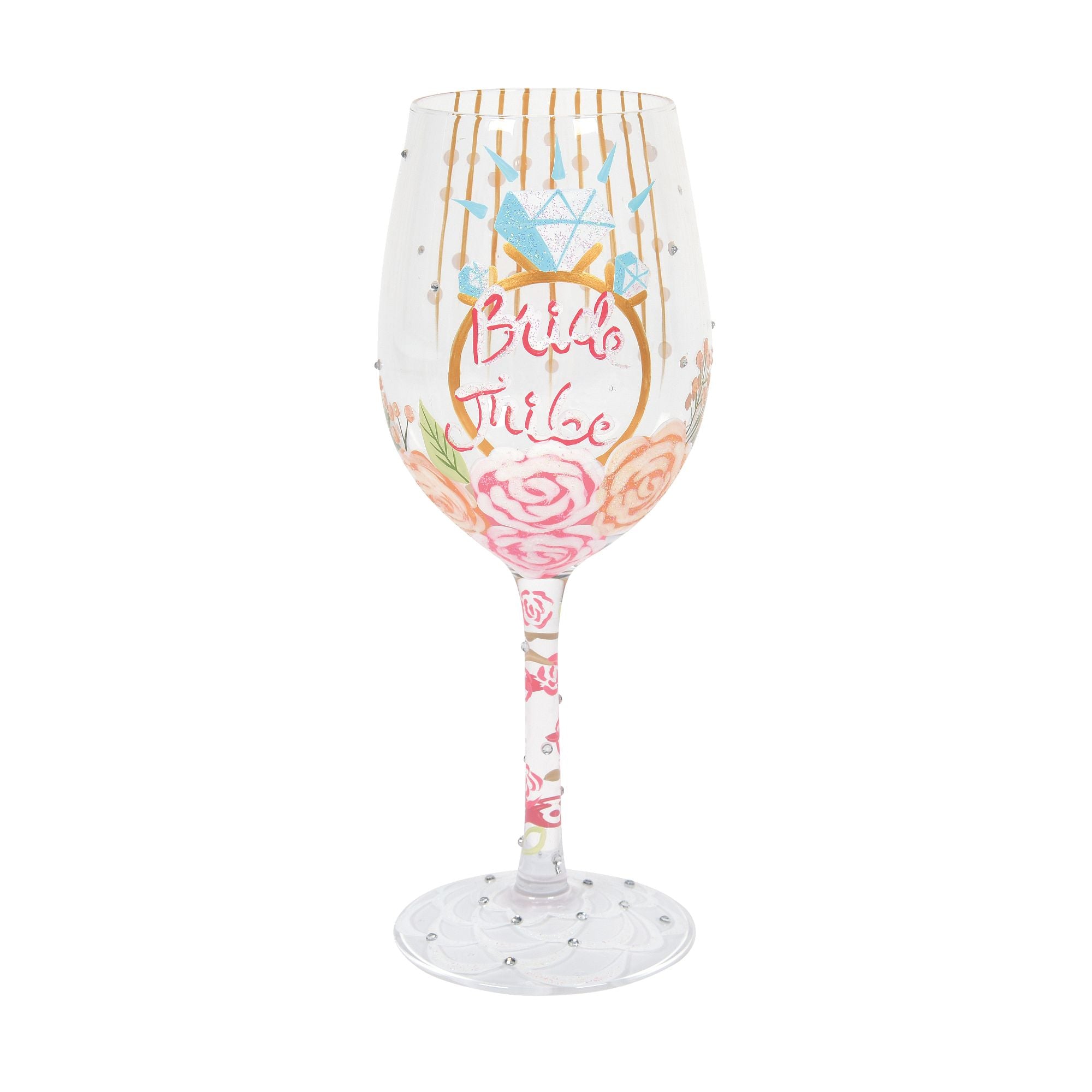 Lolita Bride and Groom Artisan Made Hand Painted Wine Glass Set - Designs  by Lolita