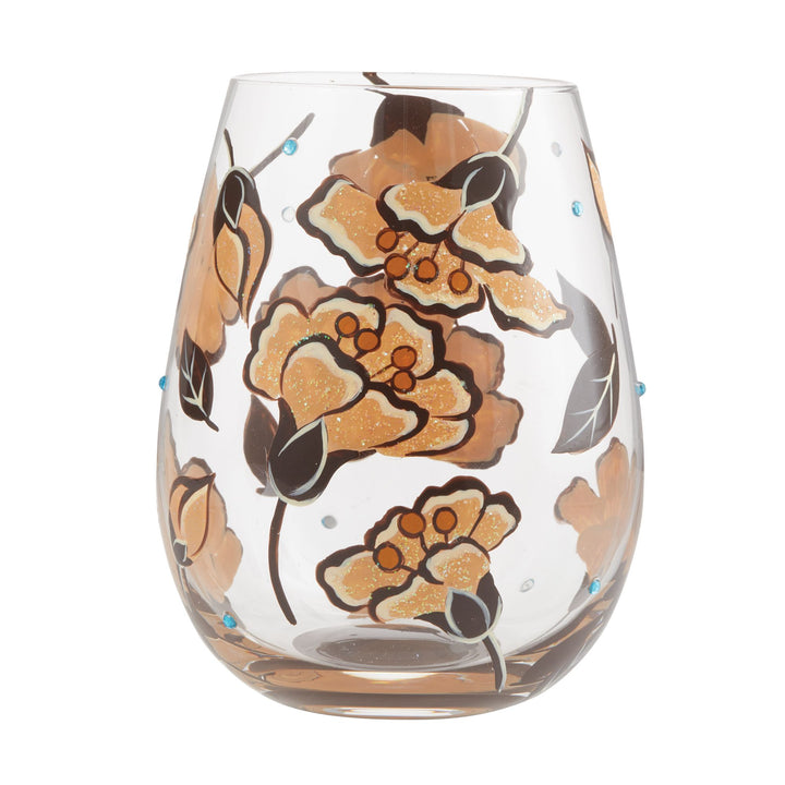 Jungle Beauty Hand-Painted Stemless Wine Glass, 20 oz.